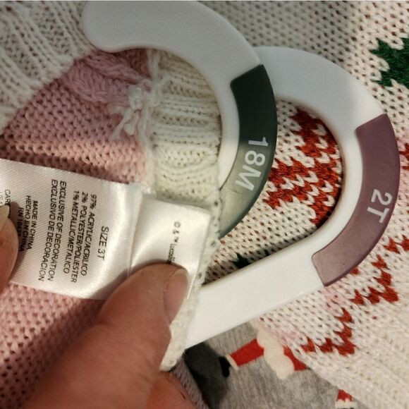 Nwt Toddler Girls' Star Wars Baby Yoda Christmas Ugly Pullover Sweater - Beige - Picture 8 of 8